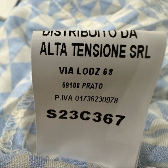 Tensione In Diamond Check Geometric Shirt Women’s Size Medium Long Sleeve Blue - Picture 10 of 10